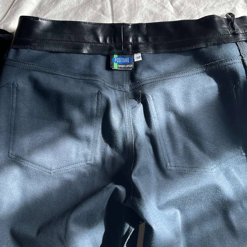 Vintage 90s Positano Charles Lapson  Faux Leather Pants Black Women's 30 - Picture 10 of 14